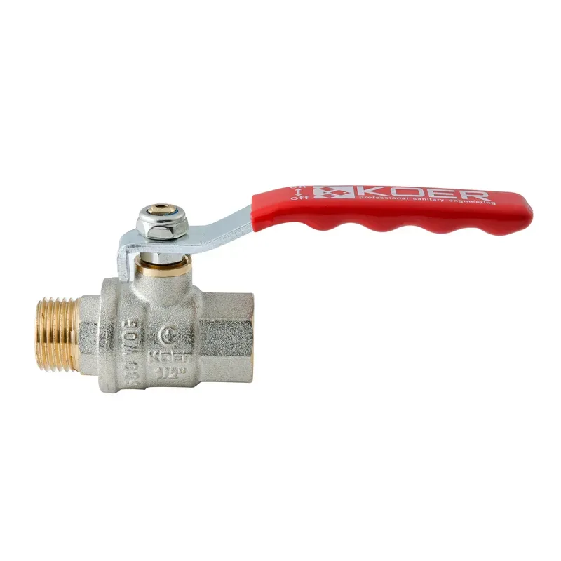 Кран шаровый Koer KE.215-15 1/2" латунь красный рычаг 64 бар