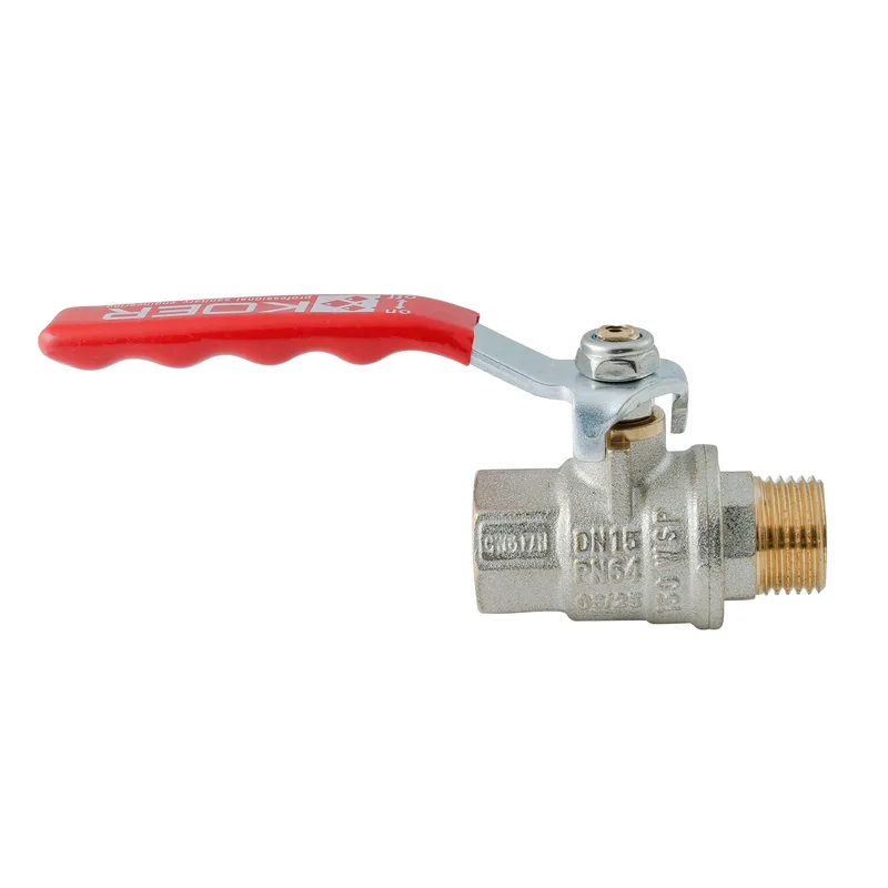 Кран шаровый Koer KE.215-15 1/2" латунь красный рычаг 64 бар