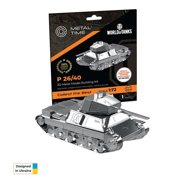 Конструктор Metal Time з нержавіючої сталі 17х1х19 см для складання танка World of Tanks