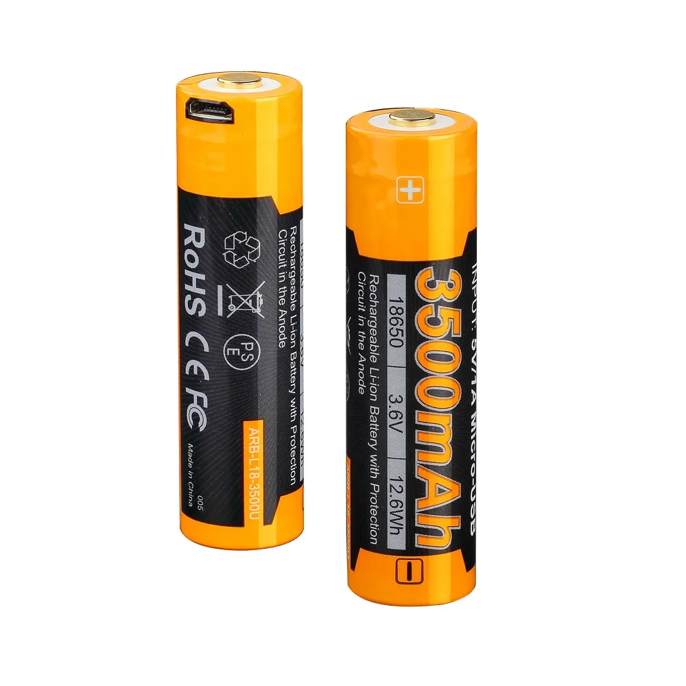 Акумулятор Li-Ion 18650 Fenix 3500 mAh з USB зарядкою
