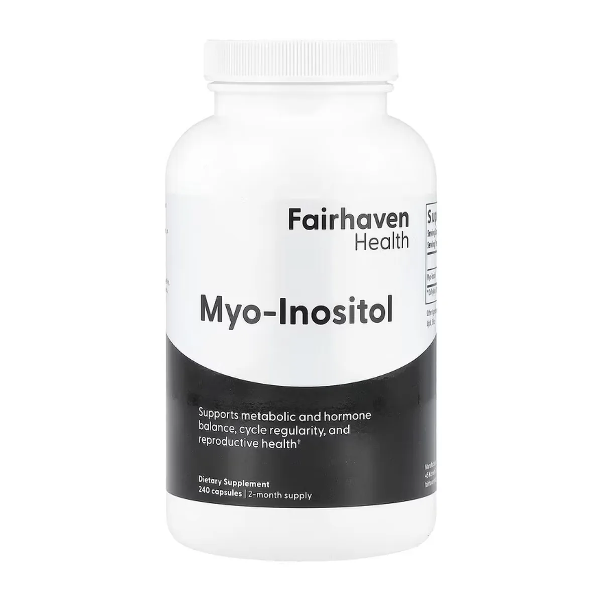 Myo-Inositol Fairhaven Health веганские капсулы 240 шт поддержка метаболического баланса