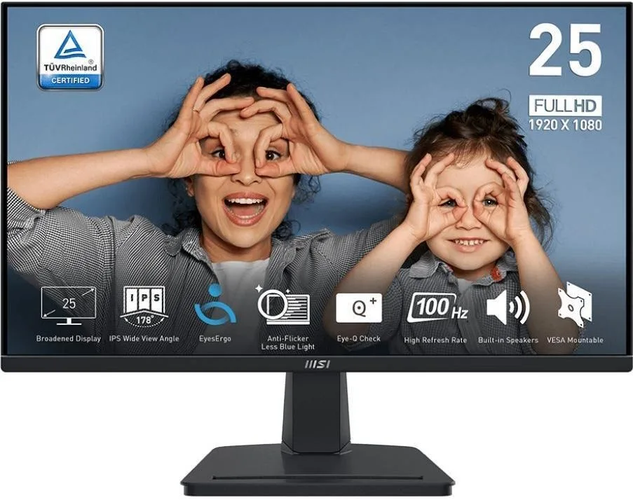 Монітор MSI 24.5" PRO MP251 D-Sub, HDMI, MM, IPS, 100Hz, 4ms, sRGB 101%