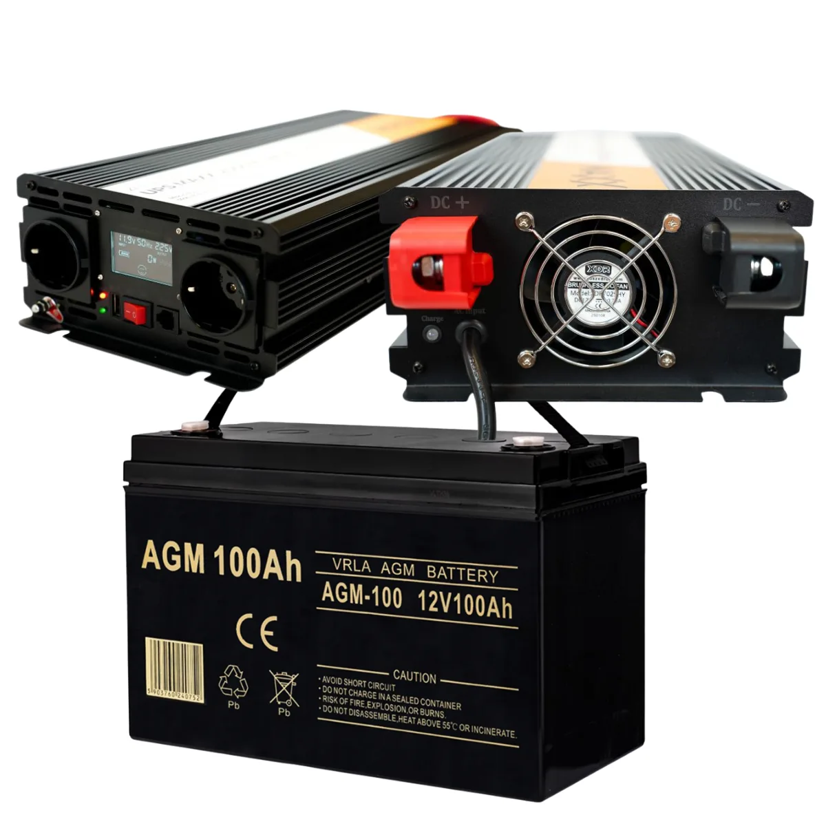 Комплект інвертор 4SUN MAXX SINUS 2000W батарея VOLT AGM 100Ah 12V