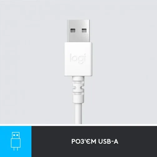 Гарнітура Logitech USB Дротова Накладні Штучна шкіра Білий