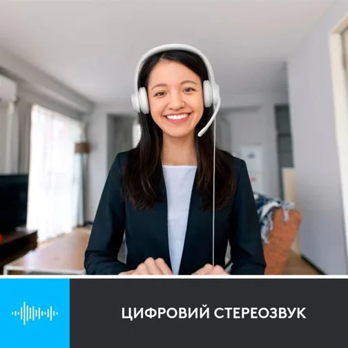 Гарнітура Logitech USB Дротова Накладні Штучна шкіра Білий