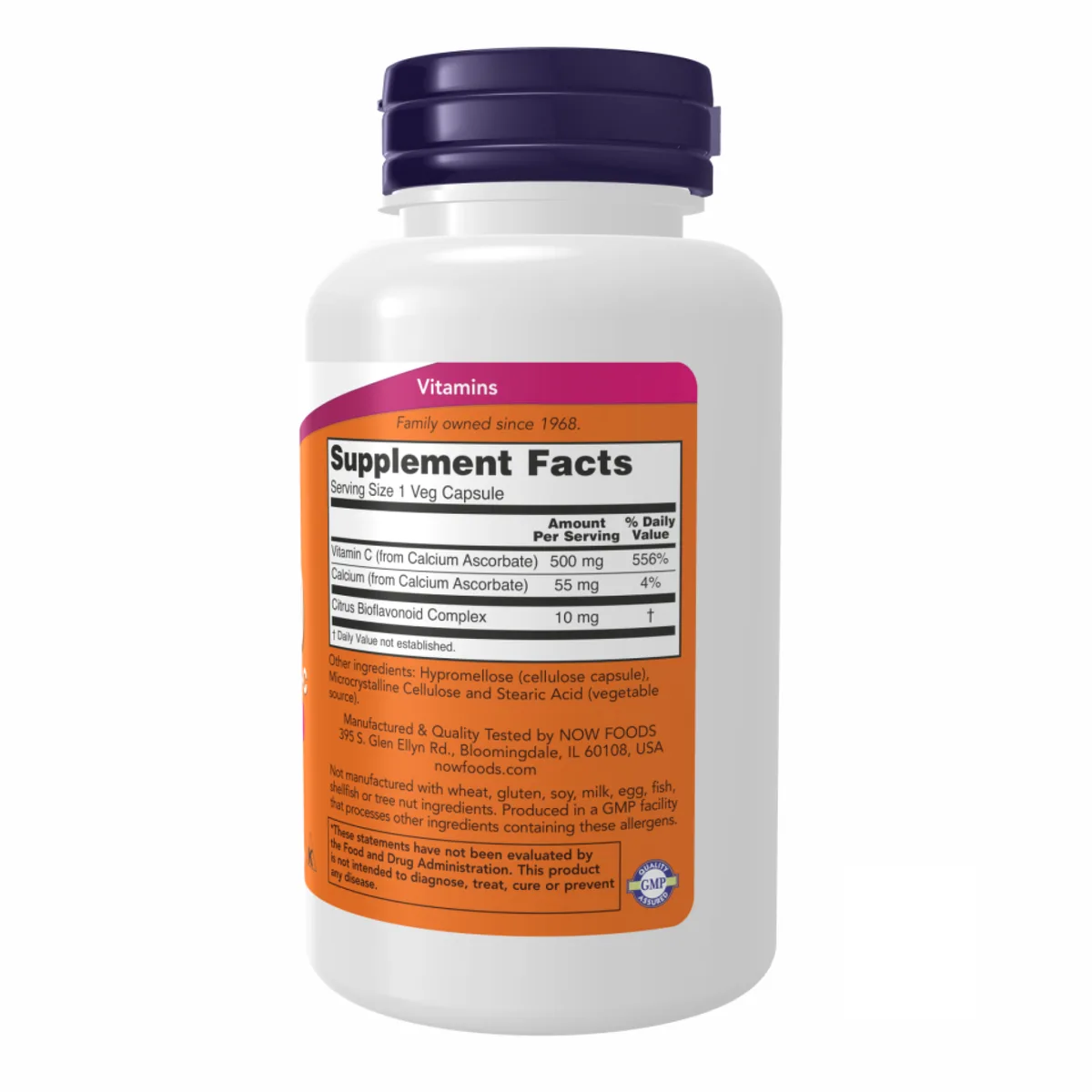 Кальций аскорбат Now Foods 100 капсул буферизованный витамин С с биофлавоноидами