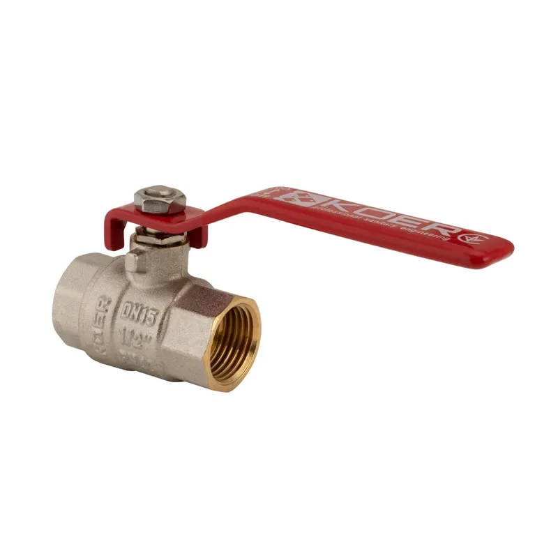 Кран шаровой 1/2" латунный Koer KR.214 никелированный 40 бар