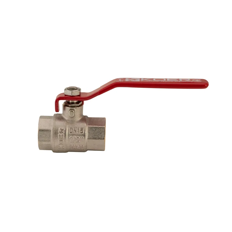 Кран шаровой 1/2" латунный Koer KR.214 никелированный 40 бар