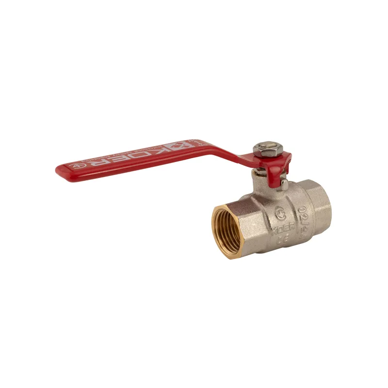 Кран шаровой 1/2" латунный Koer KR.214 никелированный 40 бар