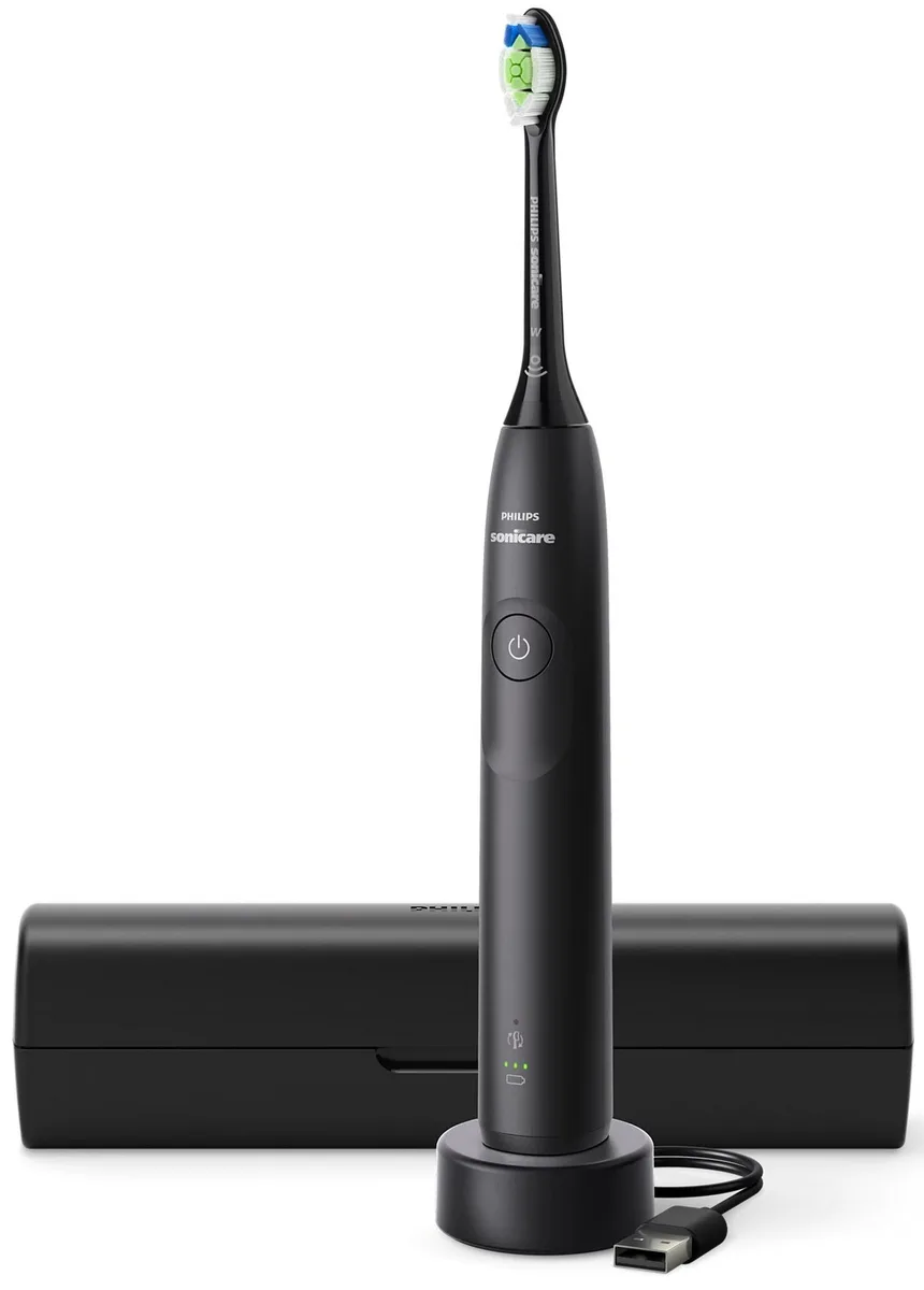 Електрична зубна щітка Philips Sonicare чорна середньої жорсткості з футляром 62 тис коливань на хвилину