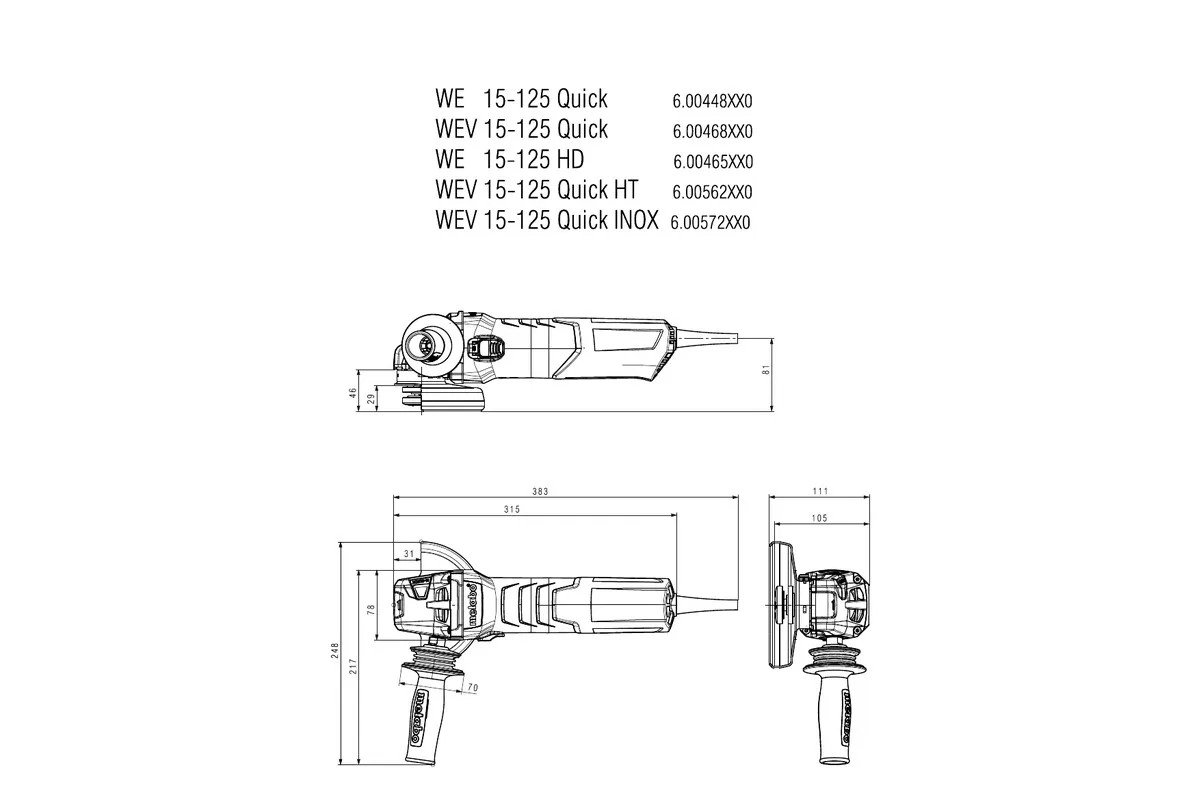 Кутова шліфмашина Metabo 125 мм 1550 Вт 2,5 кг