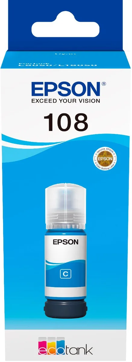 Контейнер з чорнилом Epson 108 EcoTank L8050/L18050 cyan