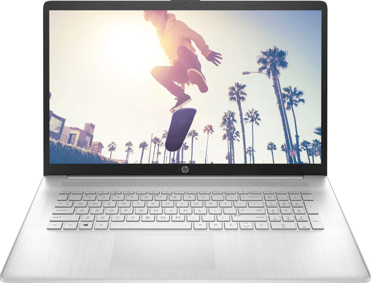 Ноутбук HP 17-cp2041ua 17.3" FHD IPS AG, AMD R5-7520U, 16GB, F512GB, UMA, DOS, серебристый.