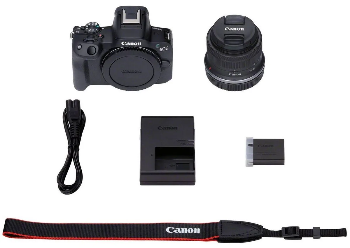 Цифрова фотокамера Canon 24,2 Мп бездзеркальна чорна з об'єктивом RF-S 18-45 IS STM