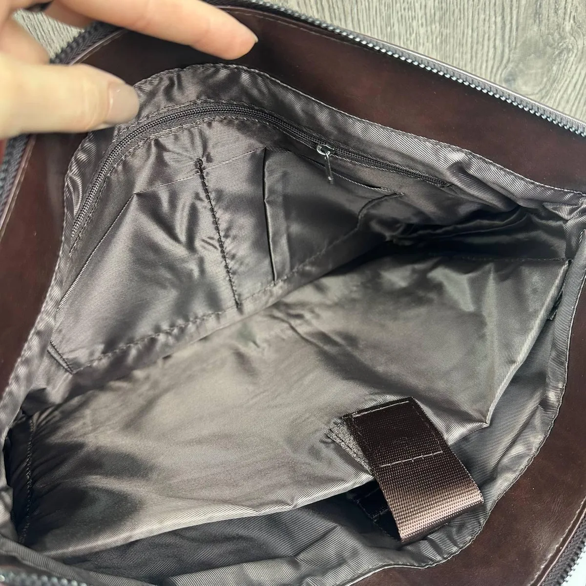 Мужской портфель для документов коричневый ПУ кожа 38x29x8 см с клатчем и кошельком