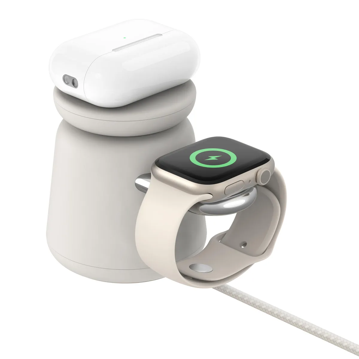 Зарядное устройство беспроводное Belkin 2в1 MagSafe для iPhone/Watch/AirPods, Sand Mass
