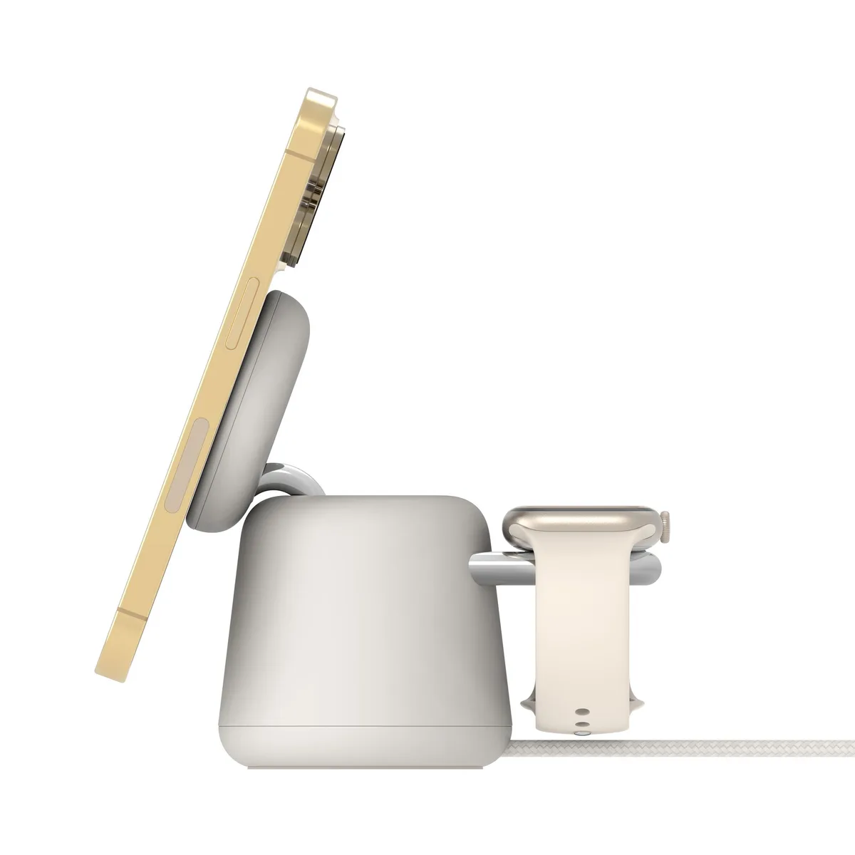 Зарядное устройство беспроводное Belkin 2в1 MagSafe для iPhone/Watch/AirPods, Sand Mass