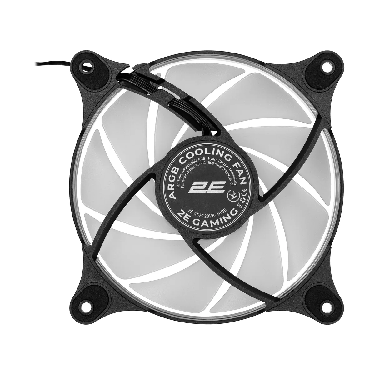 Корпусной вентилятор 2E GAMING Air Cool ACF120VB-ARGB 120мм, 1200rpm, 4pin, 23dBa, черный.