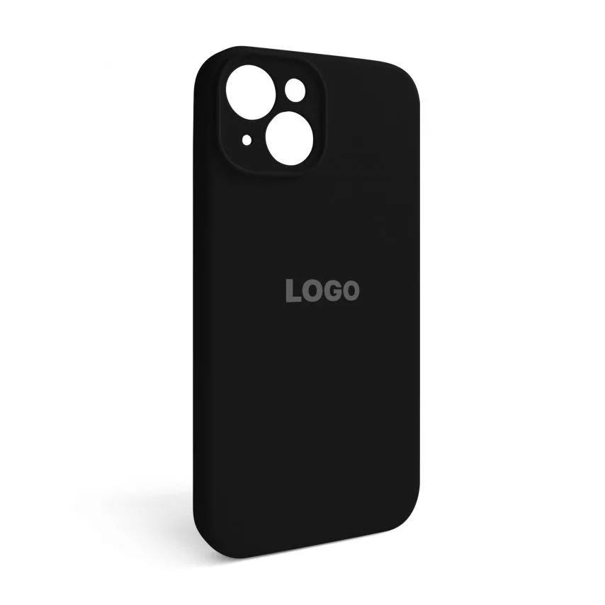 Чохол Silicone Case для iPhone 14 силіконовий чорний закрита камера