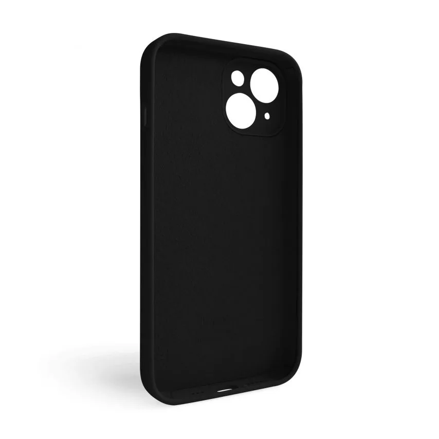 Чохол Silicone Case для iPhone 14 силіконовий чорний закрита камера