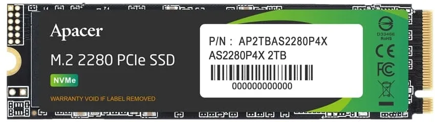 Накопичувач SSD Apacer M.2 1TB PCIe 3.0 3D TLC