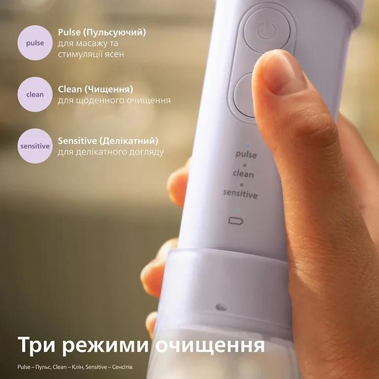 Іригатор Philips Sonicare компактний 200 мл пурпурний 3 режими 2 насадки