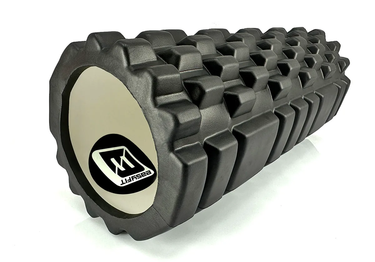 Масажний ролик EasyFit EVA 33 см Чорний 3D поверхня