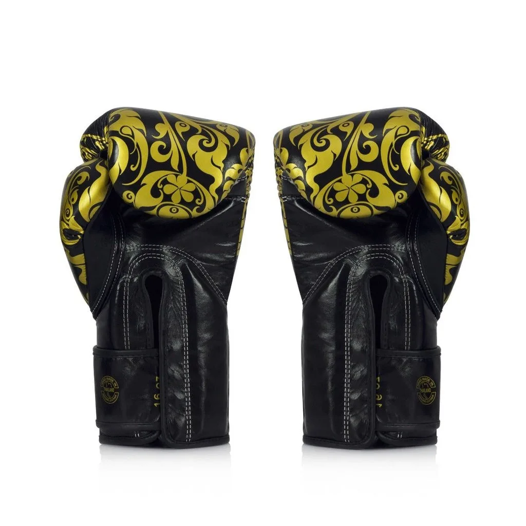 Боксерські рукавиці Fairtex натуральна шкіра 12 унцій чорні