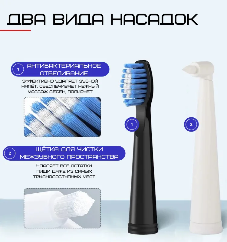 Электрическая зубная щетка Seago SG-575 звуковая 5 режимов IPX7 черная 40000 колебаний/мин