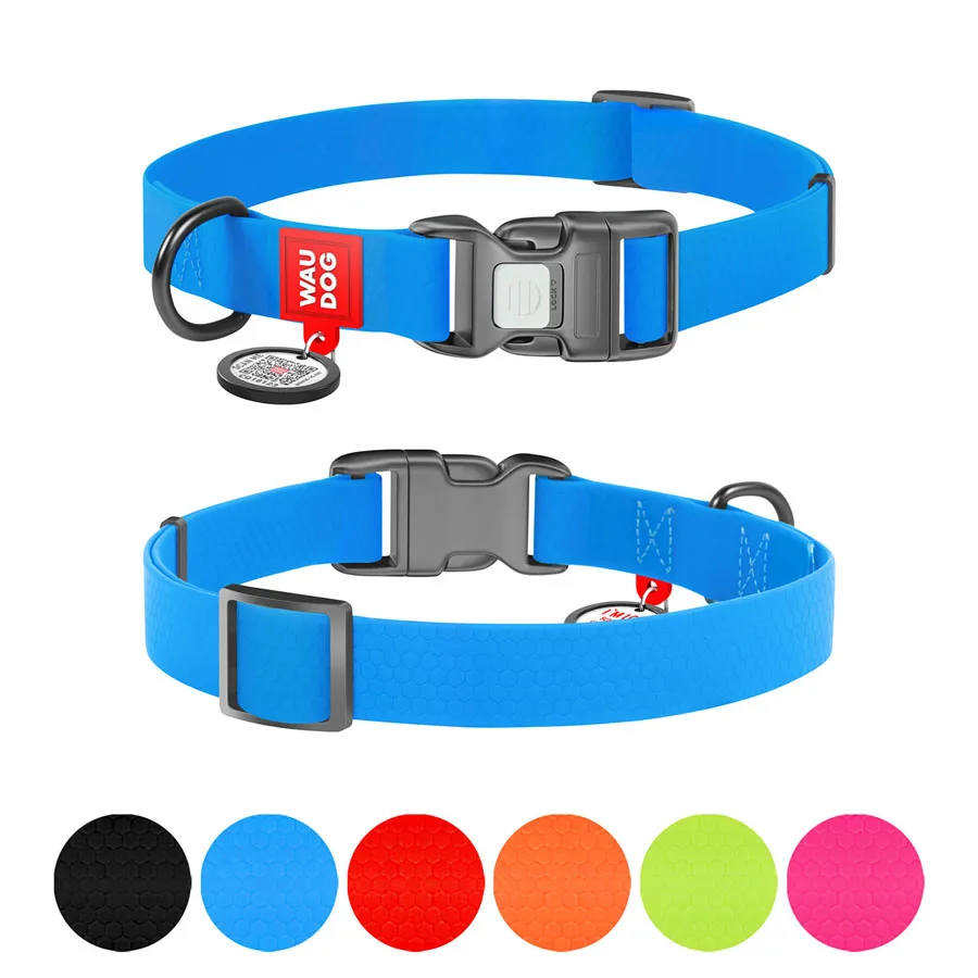 Нашийник WAUDOG Waterproof 15 мм x 25-35 см Collartex блакитний