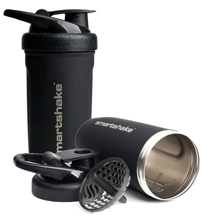 Шейкер спортивний SmartShake нержавіюча сталь 900 мл чорний