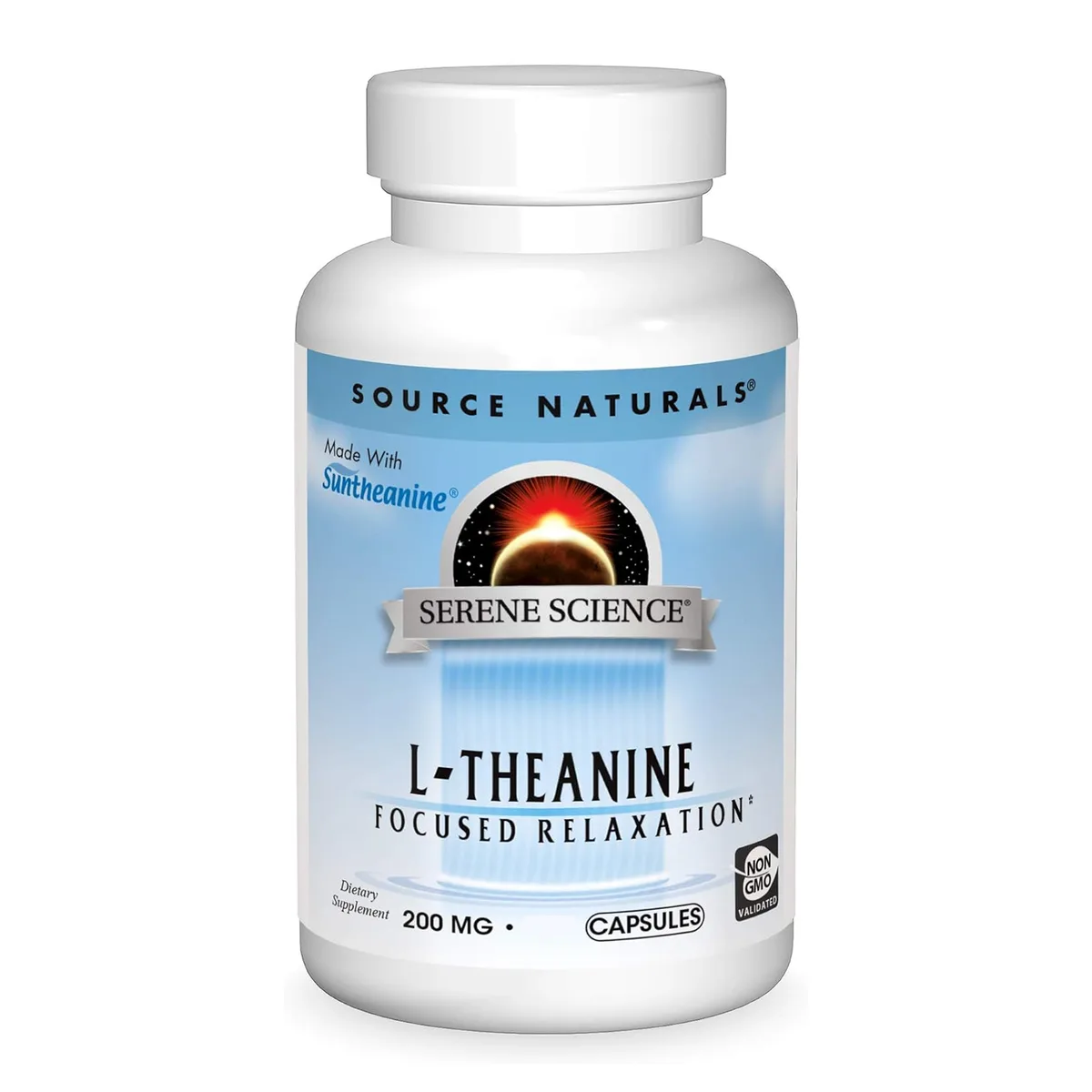 L-теанін 200 мг 30 табл Source Naturals без ГМО для релаксації та концентрації.
