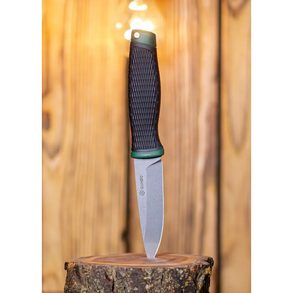 Ніж Ganzo сталь 8CR14 98 мм зелений з піхвами