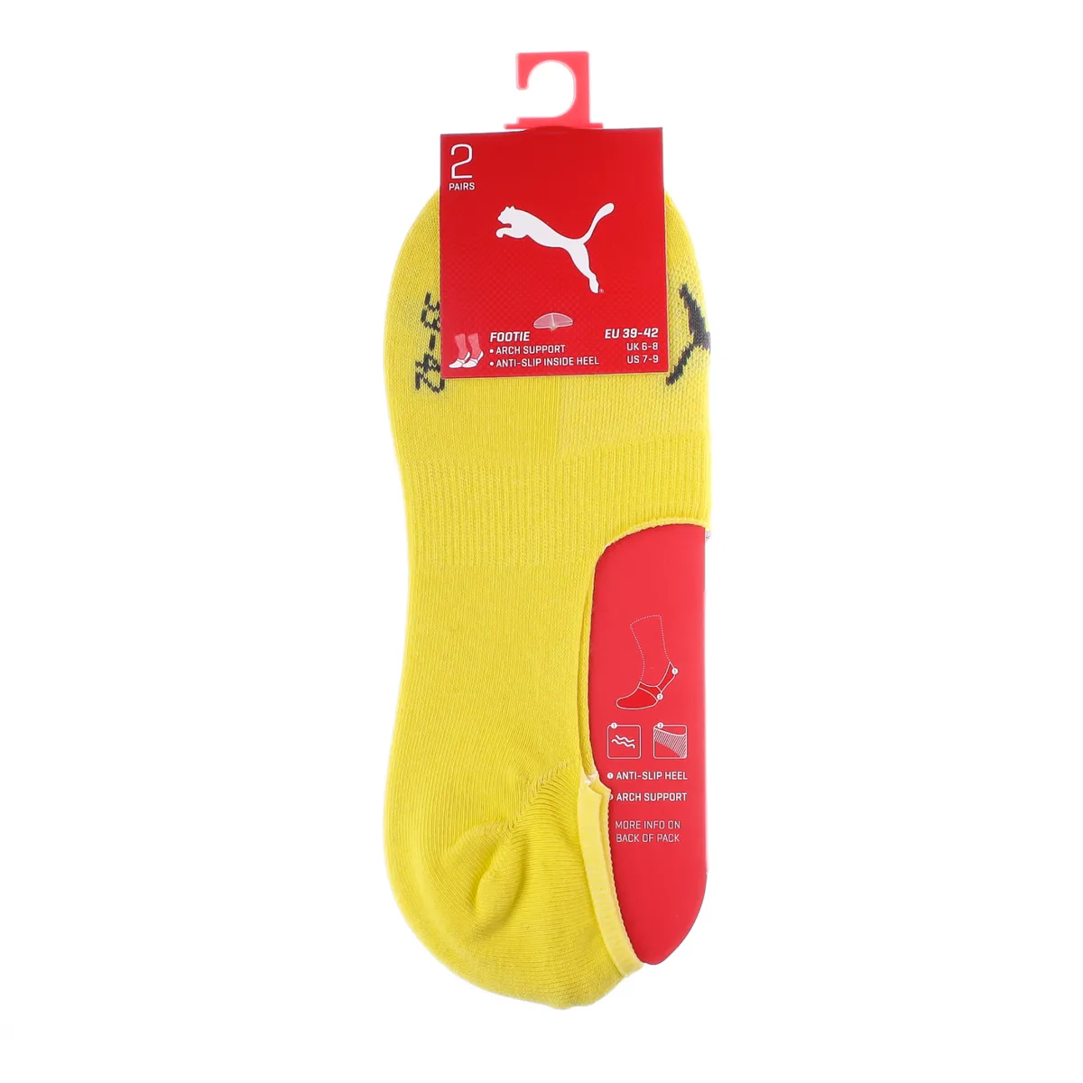 Шкарпетки Puma 76% бавовна 39-42 сірий-жовтий 2 пари