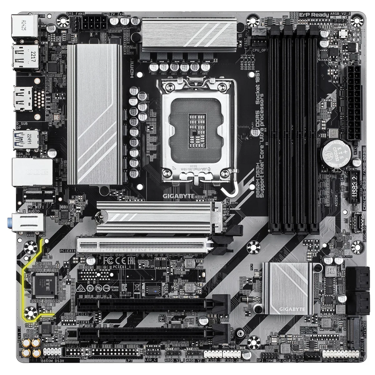 Материнська плата GIGABYTE B860M DS3H s1851 B860 4xDDR5 M.2 HDMI DP mATX