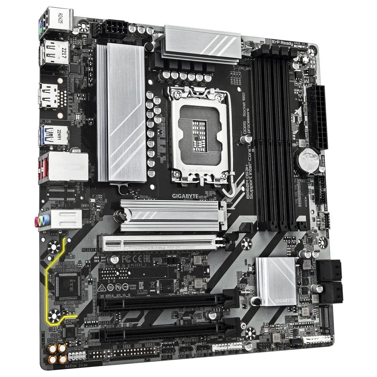 Материнська плата GIGABYTE B860M DS3H s1851 B860 4xDDR5 M.2 HDMI DP mATX