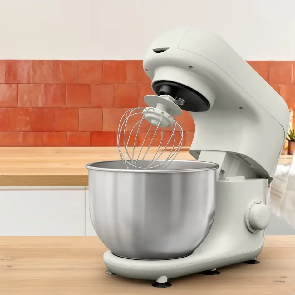 Планетарний міксер Tefal Bake Essential 800 Вт, 3 насадки, нержавіюча чаша 4.8 л, білий.