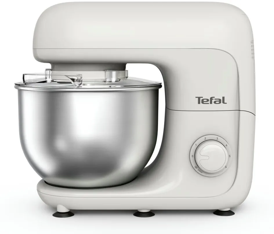 Планетарний міксер Tefal Bake Essential 800 Вт, 3 насадки, нержавіюча чаша 4.8 л, білий.