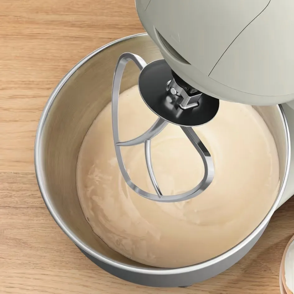 Планетарний міксер Tefal Bake Essential 800 Вт, 3 насадки, нержавіюча чаша 4.8 л, білий.