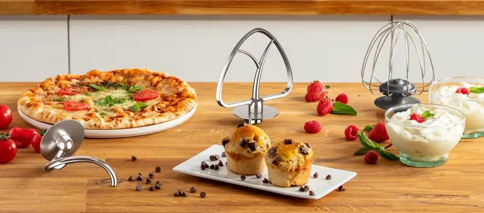 Планетарний міксер Tefal Bake Essential 800 Вт, 3 насадки, нержавіюча чаша 4.8 л, білий.