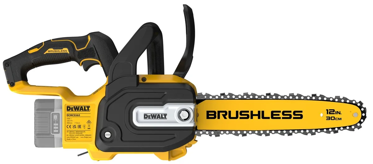 Акумуляторна ланцюгова пила DeWALT XR Li-Ion 18В з шиною 30 см та ланцюгом Oregon 3/8, 1.1 мм, вага 2.7 кг (без акумулятора та зар