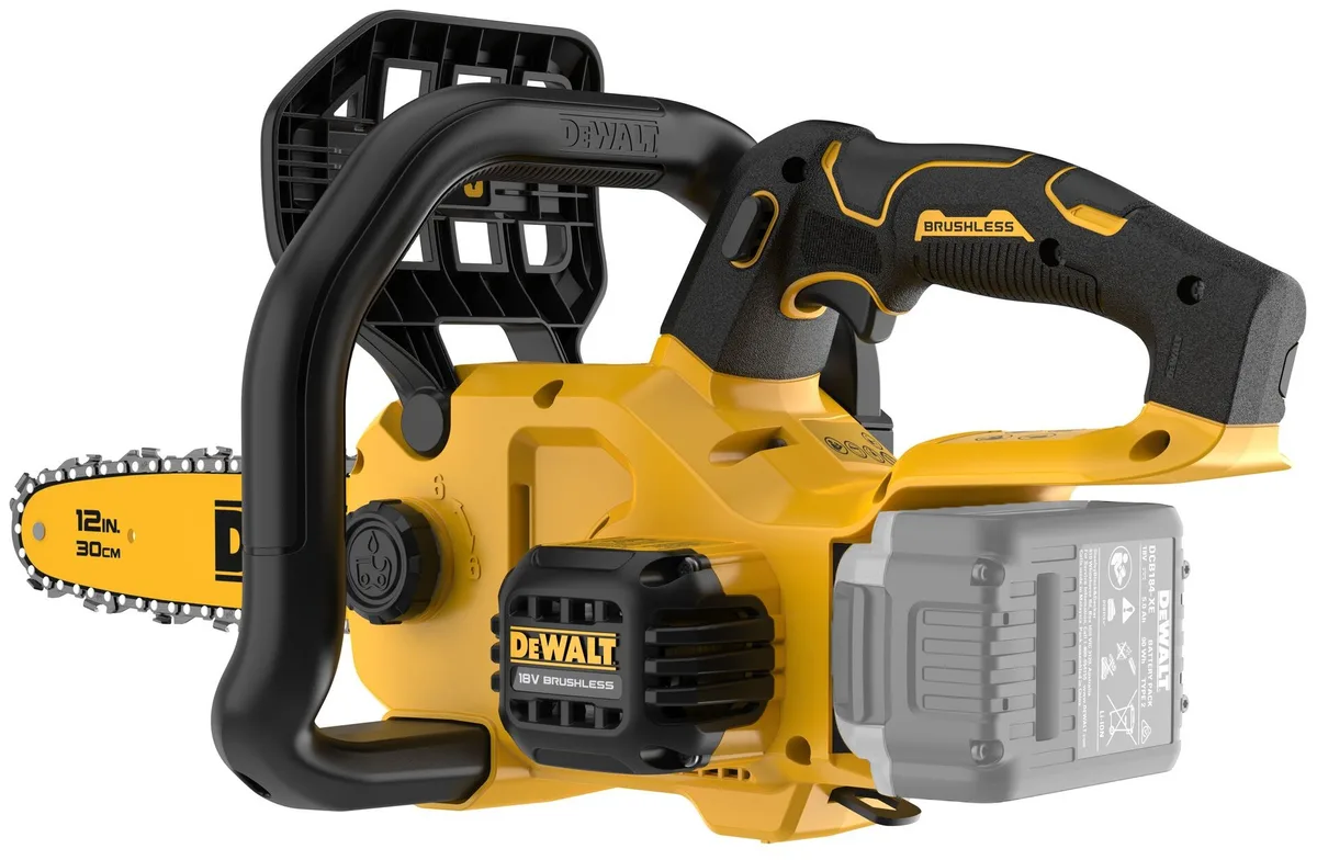 Акумуляторна ланцюгова пила DeWALT XR Li-Ion 18В з шиною 30 см та ланцюгом Oregon 3/8, 1.1 мм, вага 2.7 кг (без акумулятора та зар