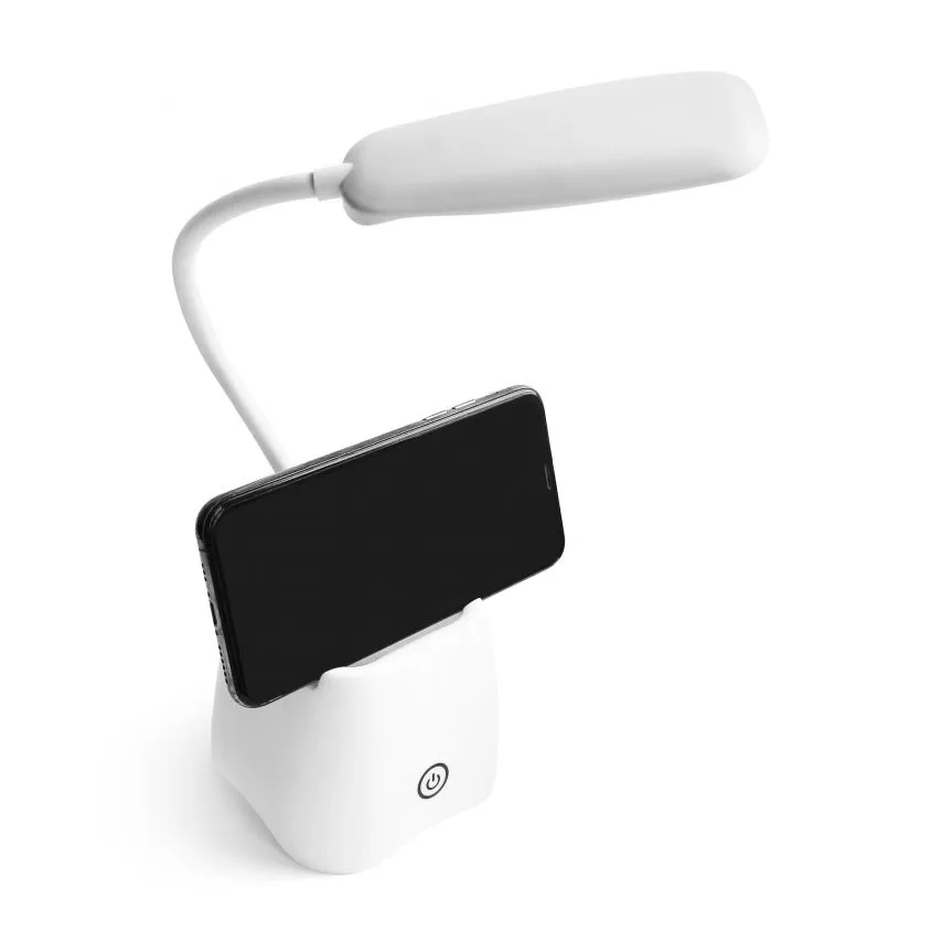 Настільна LED лампа пластикова 6000K біла 400mAh