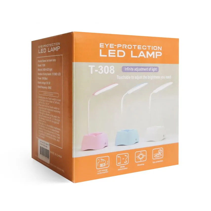 Настільна LED лампа пластикова 6000K біла 400mAh