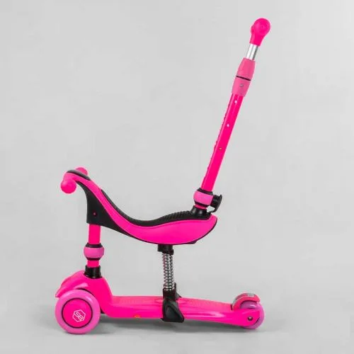 Трехколесный самокат Best Scooter с ручкой для детей от 1 года с амортизаторами и светящимися колесами.