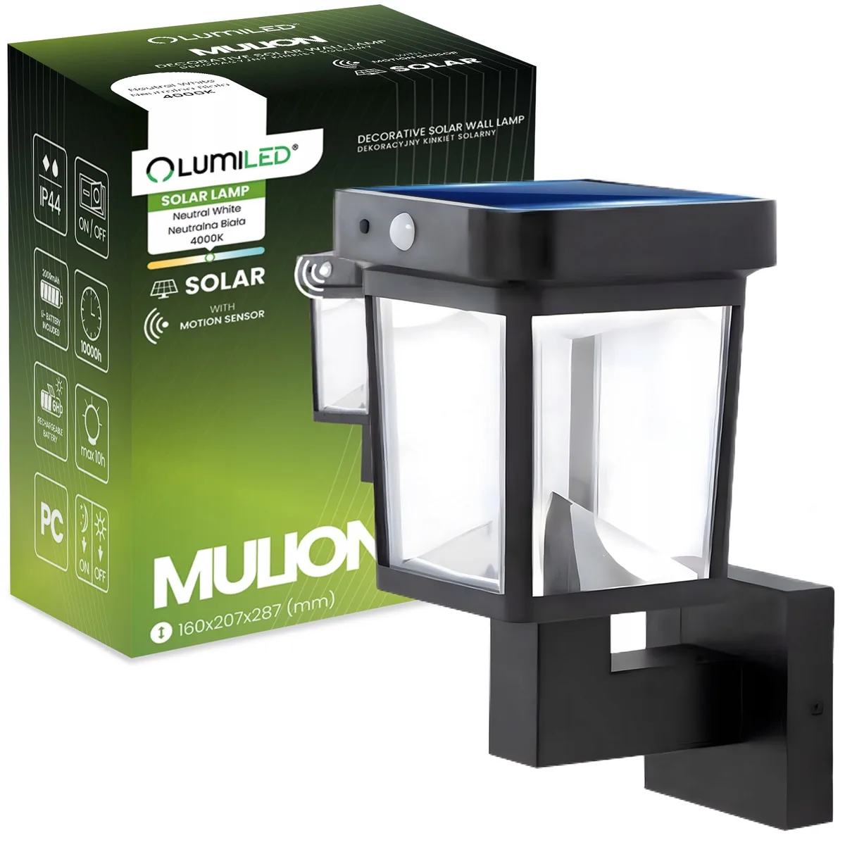 Сонячний LED-світильник LumiLED пластик 120х120х50 мм білий