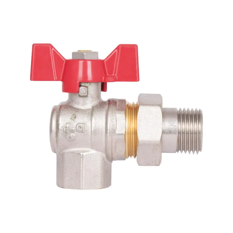Кран кульовий кутовий 1/2" латунь з нікелевим покриттям Thermo Alliance SD222W15