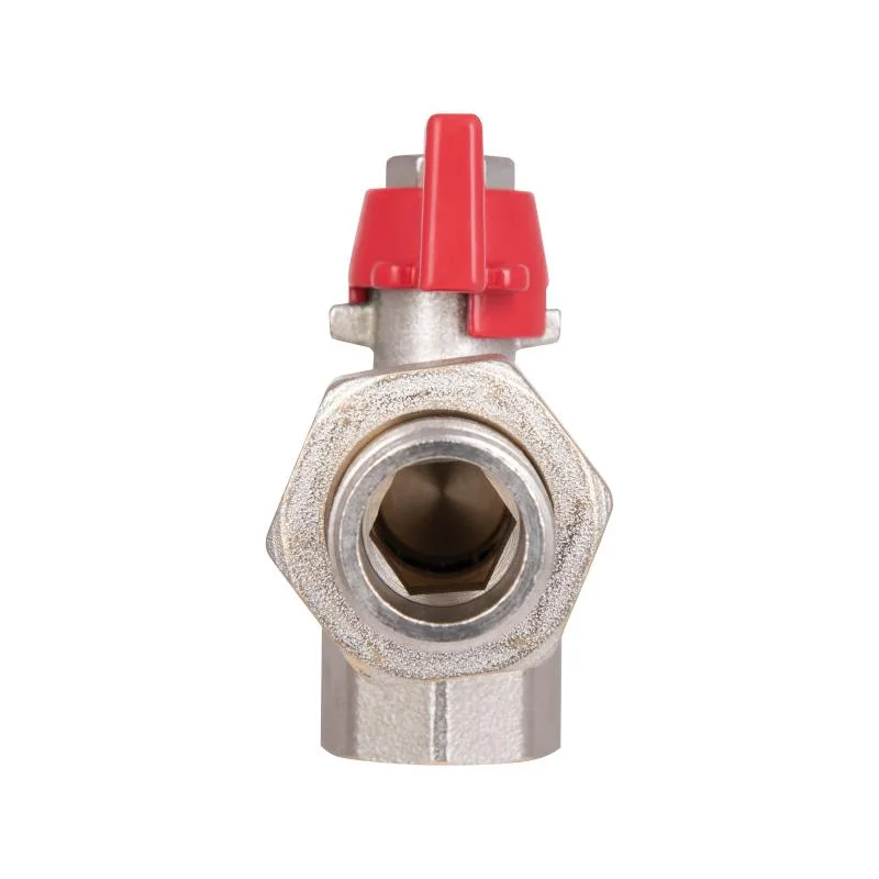 Кран кульовий кутовий 1/2" латунь з нікелевим покриттям Thermo Alliance SD222W15