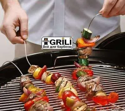 Огнеупорные гибкие шампуры Big Green Egg нержавеющая сталь 50 см металл 2 шт