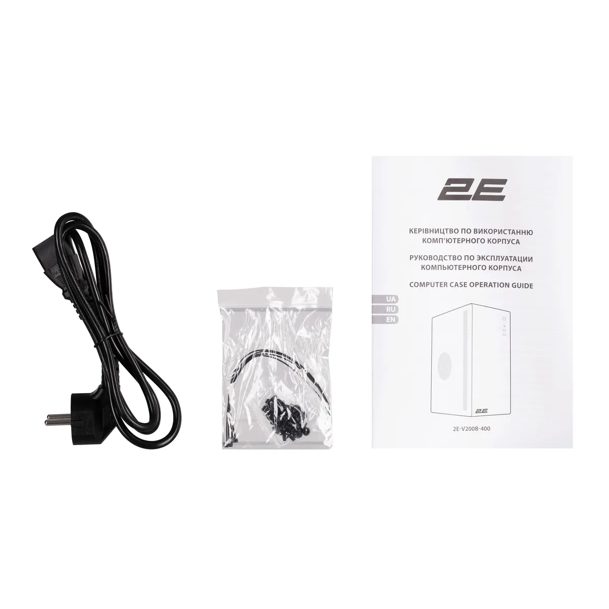 Корпус 2E mini tower чорний з БЖ 400 Вт 2xUSB3.0 1x80мм для mATX mini-ITX
